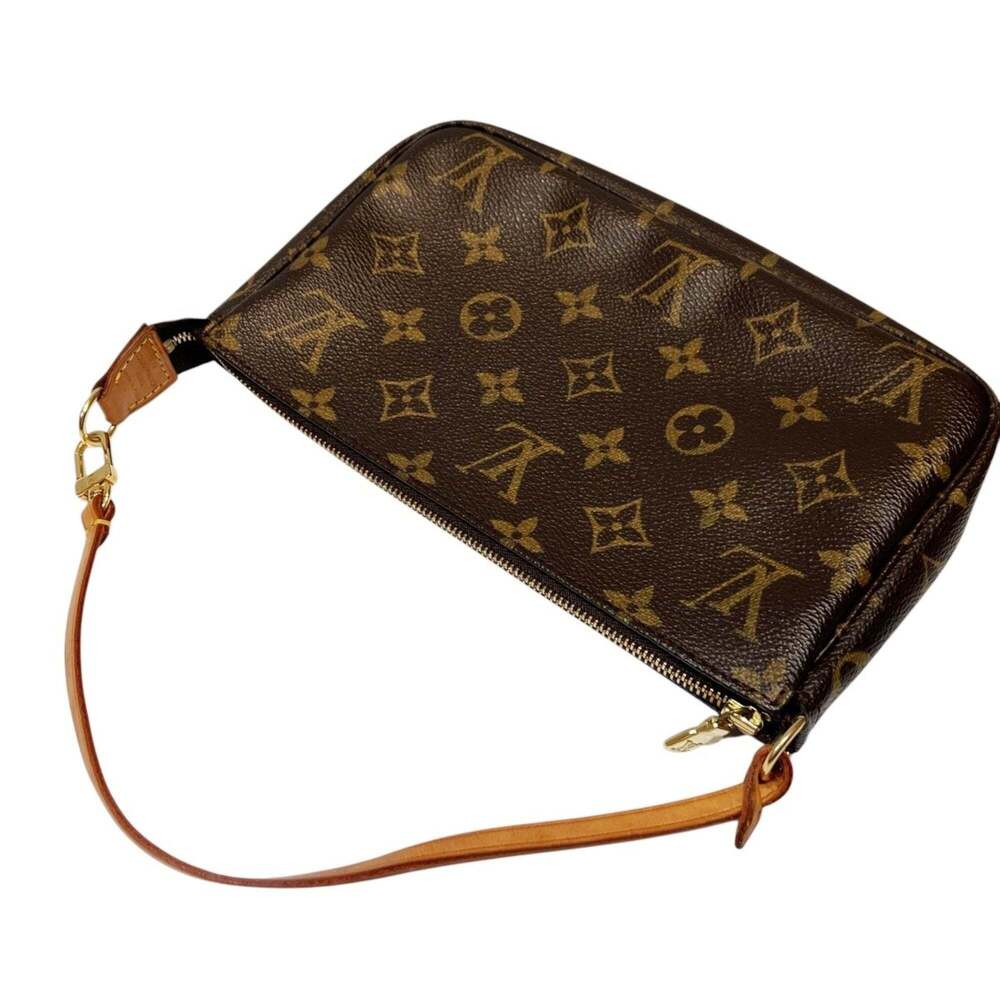 LOUIS VUITTON Brown Monogram Canvas Pochette Mini Bag - Picture 8 of 9
